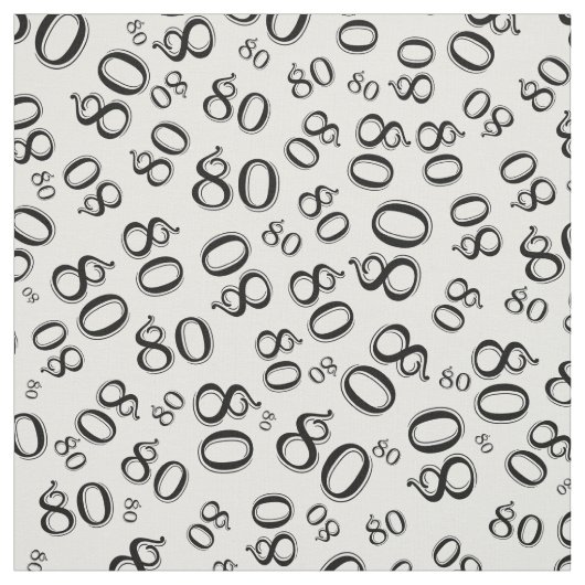 80番目のクール数値パターン黒と白80 ファブリック (見本)