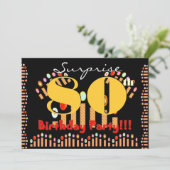 80番目のサプライズ誕生日パーティーのキャンドルテンプレート 招待状 (スタンド正面)