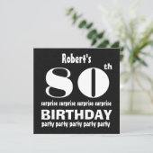 80番目のサプライズ誕生日パーティ白黒W127 招待状 (スタンド正面)