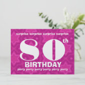 80番目のサプライズ誕生日ビはっきりしたッグ&ジオメトリ 招待状 (スタンド正面)