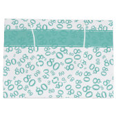 80番目のティール（緑がかった色）/白の乱数パターン ラージペーパーバッグ (裏面)