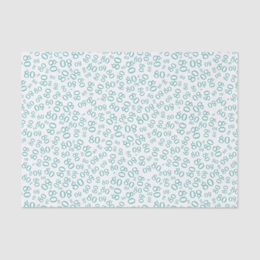 80番目のティール(緑がかった色)/白パーティー乱数パターン 薄葉紙 (正面)