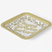 80番目のパーティー乱数パターン金ゴールド/白 ペーパープレート (傾斜あり)