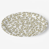 80番目のパーティー乱数パターン金ゴールド/白 ペーパープレート (アングル)