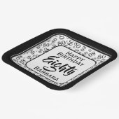 80番目のパーティー乱数パターン黒/白 ペーパープレート (傾斜あり)