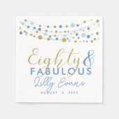 80番目のパーティー紙ナプキン装飾、グリッターティール（緑がかった色） スタンダードカクテルナプキン (正面)