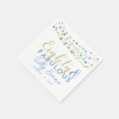 80番目のパーティー紙ナプキン装飾、グリッターティール（緑がかった色） スタンダードカクテルナプキン (角)