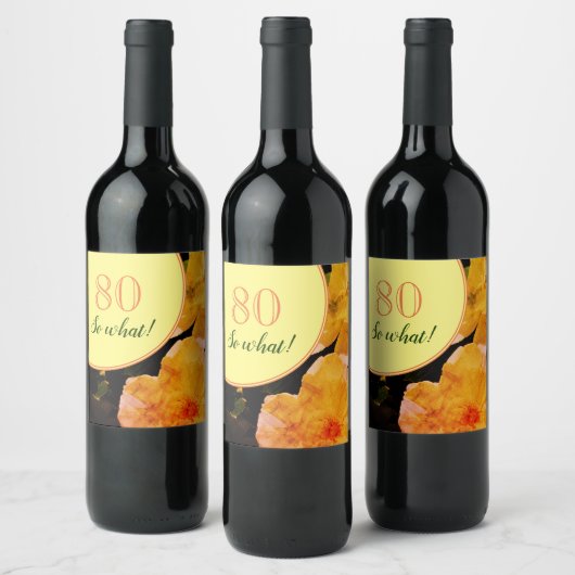 80番目の誕生日おもしろいとやる気を起こさせるバラ ワインラベル (ボトル)