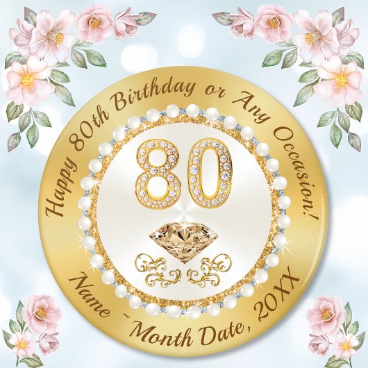 80番目の誕生日のアイディアのためのパーティー好意，格安80番目 マグネット