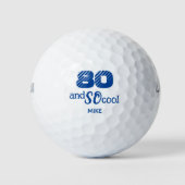 80番目の誕生日の友人の贈り物 – 青クール80年 ゴルフボール (正面)