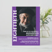 80番目の誕生日または任意の年齢のエレガントパーティー 招待状 (スタンド正面)