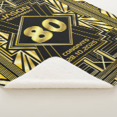 80番目の誕生日アールデコ金ゴールドブラック・ギ素晴らしャツビー シェルパブランケット (3/4)