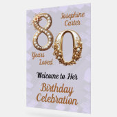 80番目の誕生日エレガントパーティー アクリルサイン (傾斜)