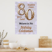 80番目の誕生日エレガントパーティー ポスター (キッチン)