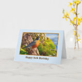 80番目の誕生日カードとスプリングタイムロビン カード (黄色い花)