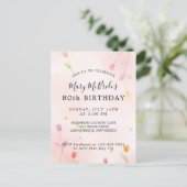 80番目の誕生日カード招待状 ポストカード (スタンド正面)