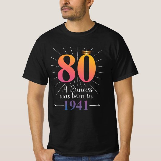 80番目の誕生日ギフト80年 Tシャツ (正面)