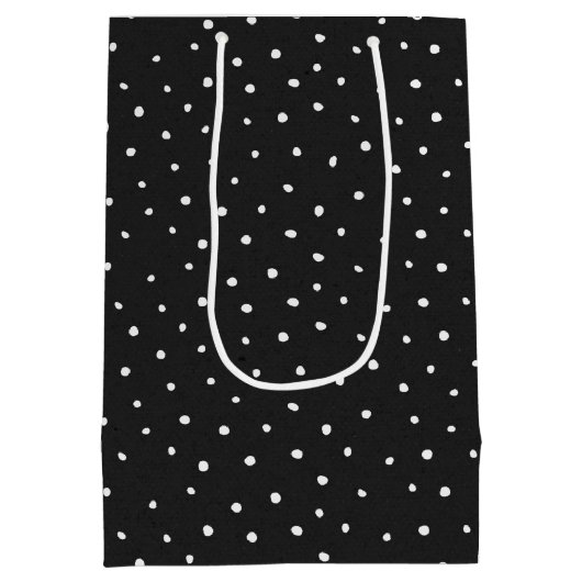 80番目の誕生日ジッパーオン水玉模様 ミディアムペーパーバッグ (裏面)