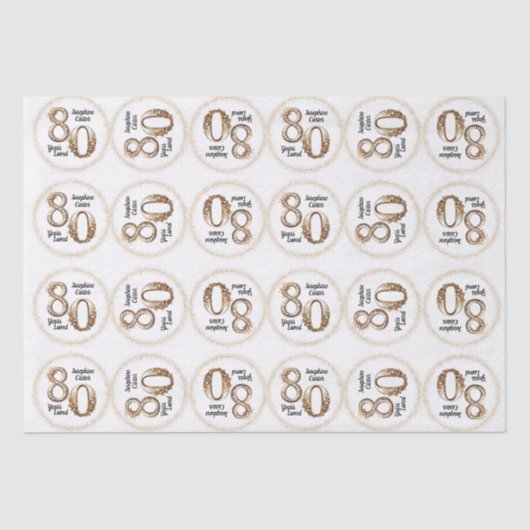 80番目の誕生日ティッシュペーパー 薄葉紙 (正面)