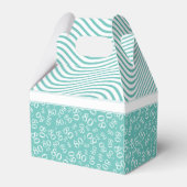 80番目の誕生日ティール(緑がかった色)/白い数字パターン80 フェイバーボックス (裏面サイド)