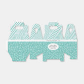 80番目の誕生日ティール(緑がかった色)/白い数字パターン80 フェイバーボックス (折り畳みなし)