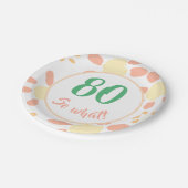 80番目の誕生日フローラだやる気を起こさせるから何のパーティー ペーパープレート (アングル)