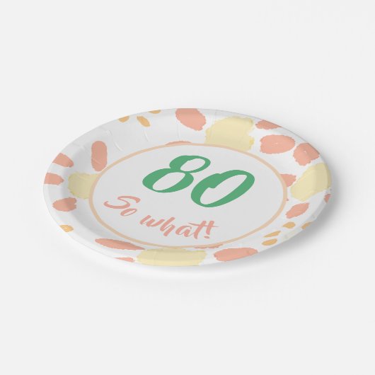 80番目の誕生日フローラだやる気を起こさせるから何のパーティー ペーパープレート (アングル)