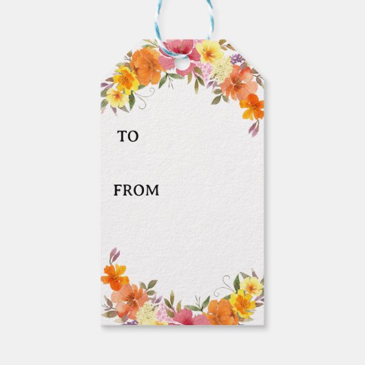 80番目の誕生日フローラ金ゴールド番号80から ギフトタグ (裏面)