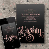 80番目の誕生日モダンスクリプト 招待状