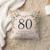 80番目の誕生日ヴィンテージフローラ クッション (ブランケット)