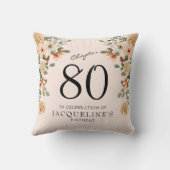 80番目の誕生日ヴィンテージフローラ クッション (裏面)