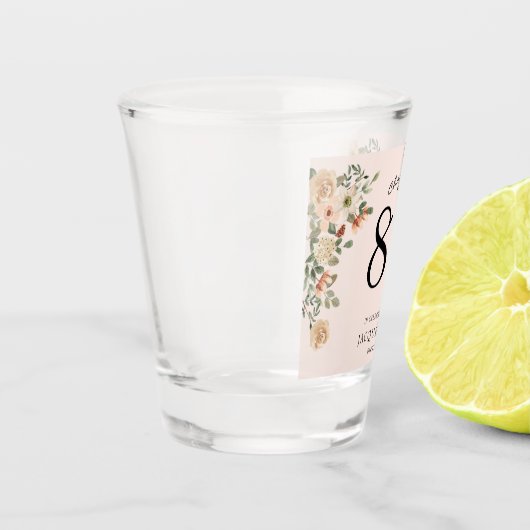 80番目の誕生日ヴィンテージフローラ ショットグラス (左)