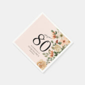 80番目の誕生日ヴィンテージフローラ スタンダードカクテルナプキン (角)