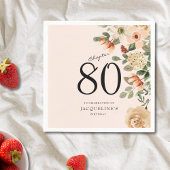 80番目の誕生日ヴィンテージフローラ スタンダードカクテルナプキン