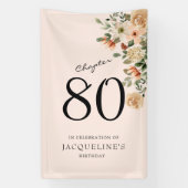 80番目の誕生日ヴィンテージフローラ 横断幕 (縦)