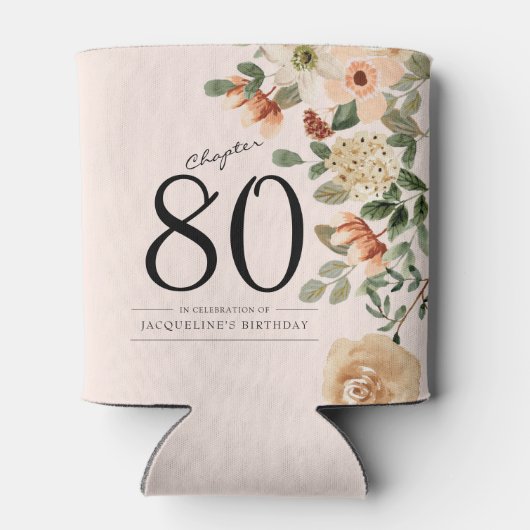 80番目の誕生日ヴィンテージフローラ 缶クーラー (裏面)