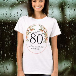 80番目の誕生日ヴィンテージフローラ Tシャツ