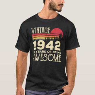80番目の誕生日ヴィンテージ1942 80年の素晴らしさ Tシャツ