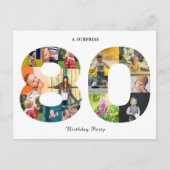 80番目の誕生日写真テンプレート招待状 シーズンポストカード (正面)