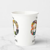 80番目の誕生日写真テンプレート招待状 紙コップ (左)