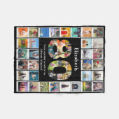 80番目の誕生日写真テンプレート フリースブランケット (正面(横))