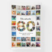 80番目の誕生日写真テンプレート 横断幕 (縦)