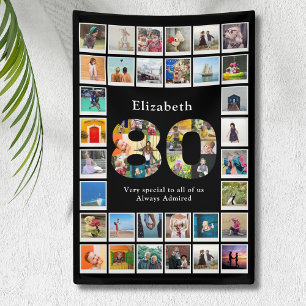 80番目の誕生日写真テンプレート 横断幕