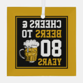 80番目の誕生日応援とビールから80年 ガラスオーナメント (裏面)