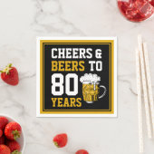 80番目の誕生日応援とビールから80年 スタンダードカクテルナプキン (インサイチュ)