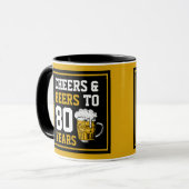 80番目の誕生日応援とビールから80年 マグカップ (正面左)