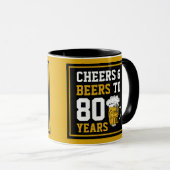 80番目の誕生日応援とビールから80年 マグカップ (正面右)