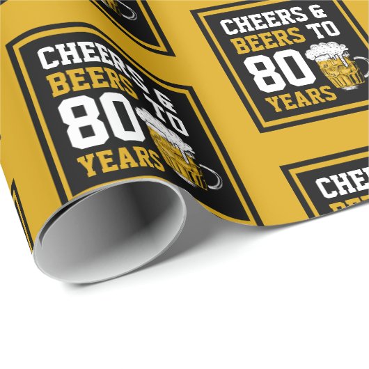 80番目の誕生日応援とビールから80年 ラッピングペーパー (ロールコーナー)