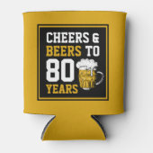 80番目の誕生日応援とビールから80年 缶クーラー (正面)