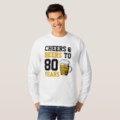 80番目の誕生日応援とビールから80年 Tシャツ (正面フル)